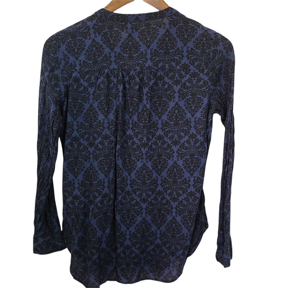 Old Navy Tunic Shirt Blue Damask XS - Picture 2 of 4